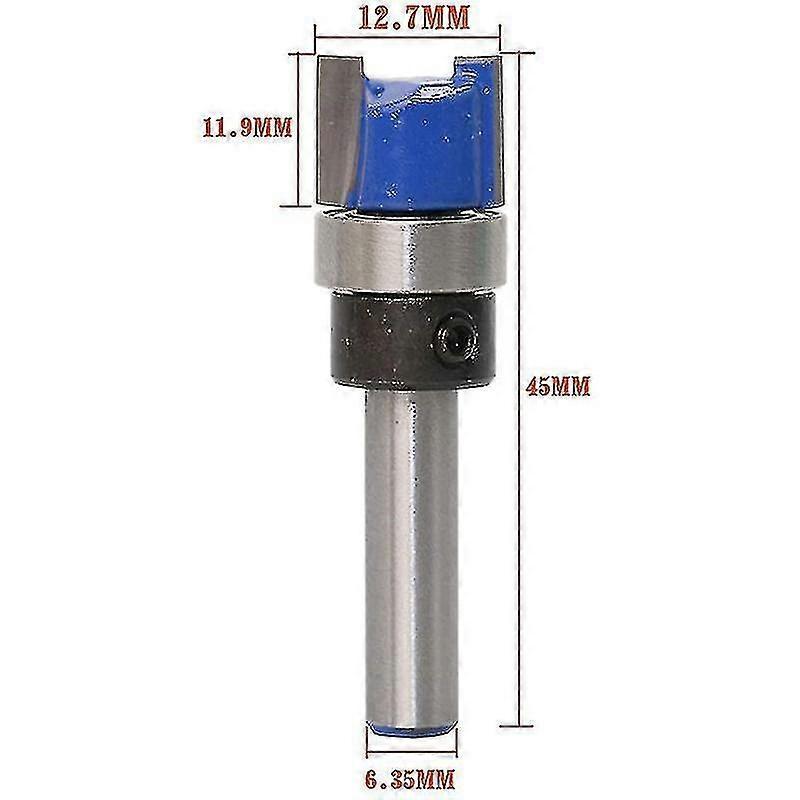 3pcs 1/4 Inch Flush Trim Router Bits Pattern Template Router Bit Set Woodworking Top Bearing