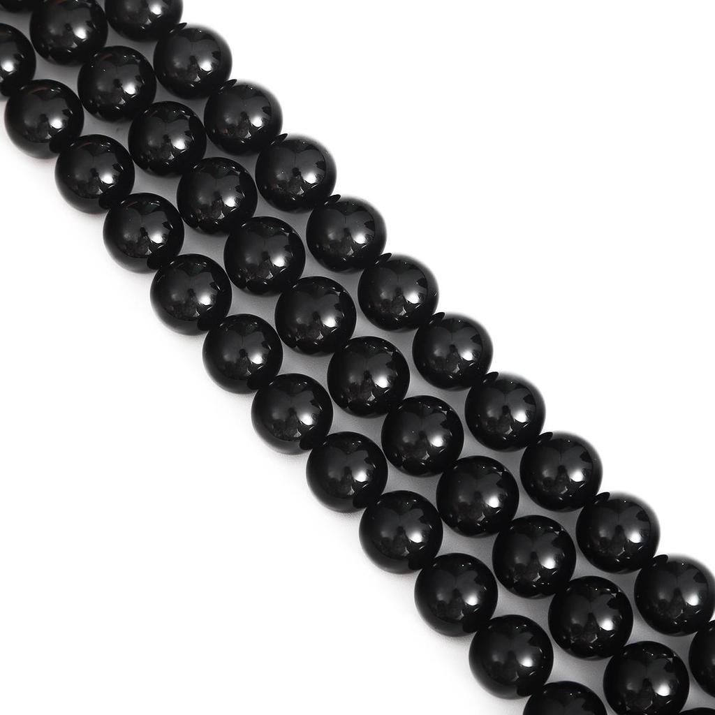 4-14 мм/28-92 шт. натуральный черный агат круглые бусины для изготовления ювелирных изделий DIY браслет ожерелье