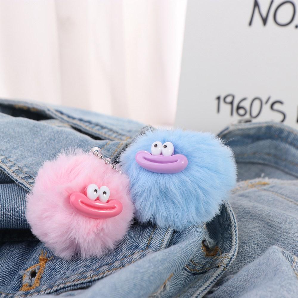 Cartoon Funny Clown Keychain Plushies Big Mouth Plush Pendant Fashion Sausage Mouth Keyring  Car