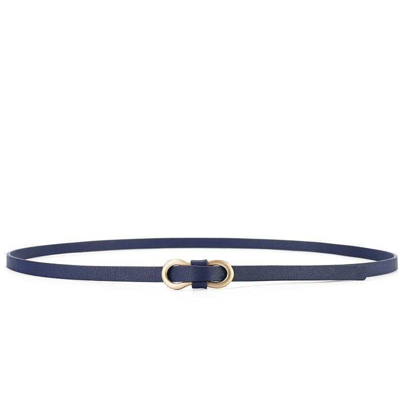 Женский ремень 105 см Корейский стиль Модный тонкий ремень Ремень для платья, рубашки Универсальный и простой Без проколов Маленький ремень из полиуретана