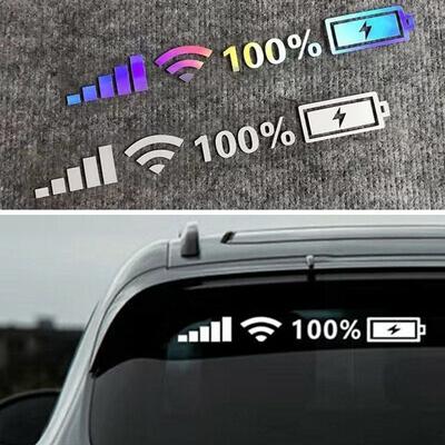 Автомобильные виниловые светоотражающие наклейки Wi-Fi уровень заряда батареи наклейки декор автомобиля забавная наклейка для авто декор аксессуары