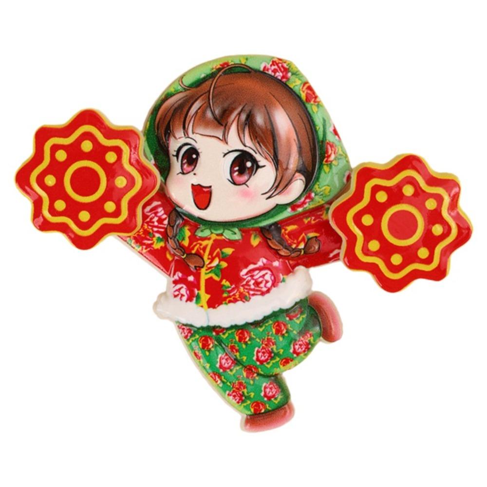 3D Вращающиеся Магниты на Холодильник Мультяшные Традиционный Новый Год Магнитная Наклейка Ручной Работы Бог Богатства Счастливая Магнитная Наклейка