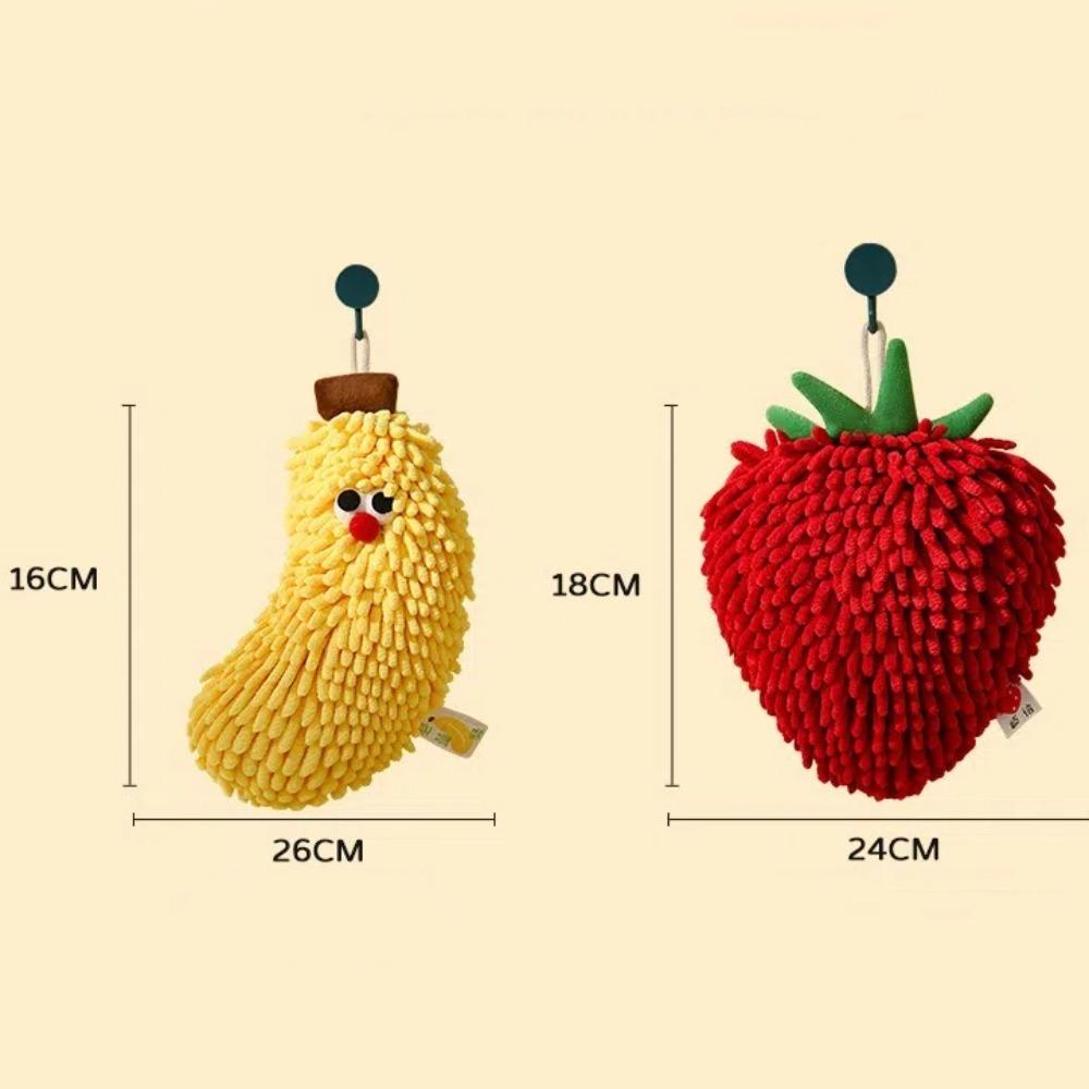 Absorbent Microfiber Wipe Handball With Hanging Loops Hand Towels Cute Chenille Hand Towels