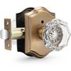 Gobrico Glass Privacy Door Knob Diamond Crystal Door Lockset из античной латуни Keyless для внутренней ванной/кровати Push Pin Button Inside 1 Pack