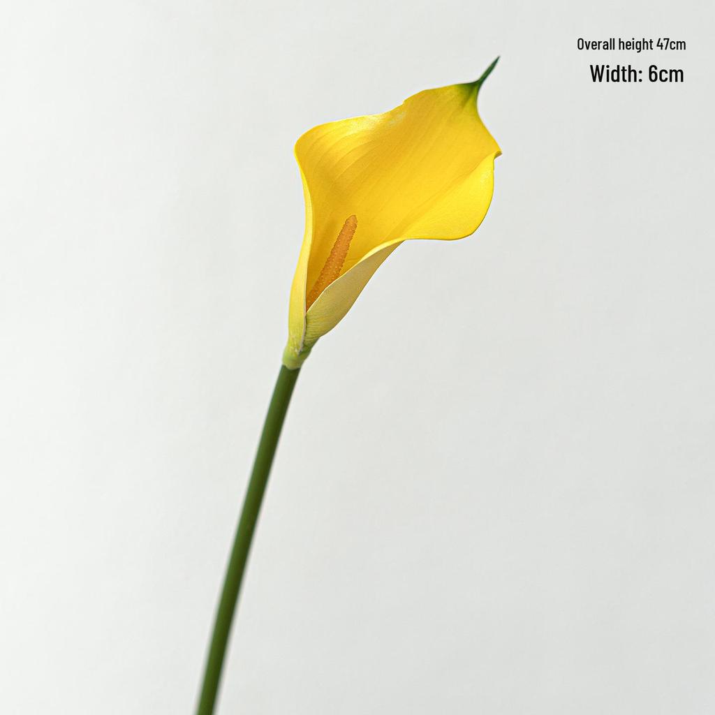 Premium EVA Calla Lily Faux Flower with 47cm Long Stem for Wedding Bouquets & DIY Arrangements