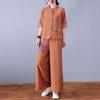 Ethnic Style Suit Women's Ramie Top Pants Summer Cotton and Linen Cardigan Chinese Linen Embroidery Loose Two-piece Suit