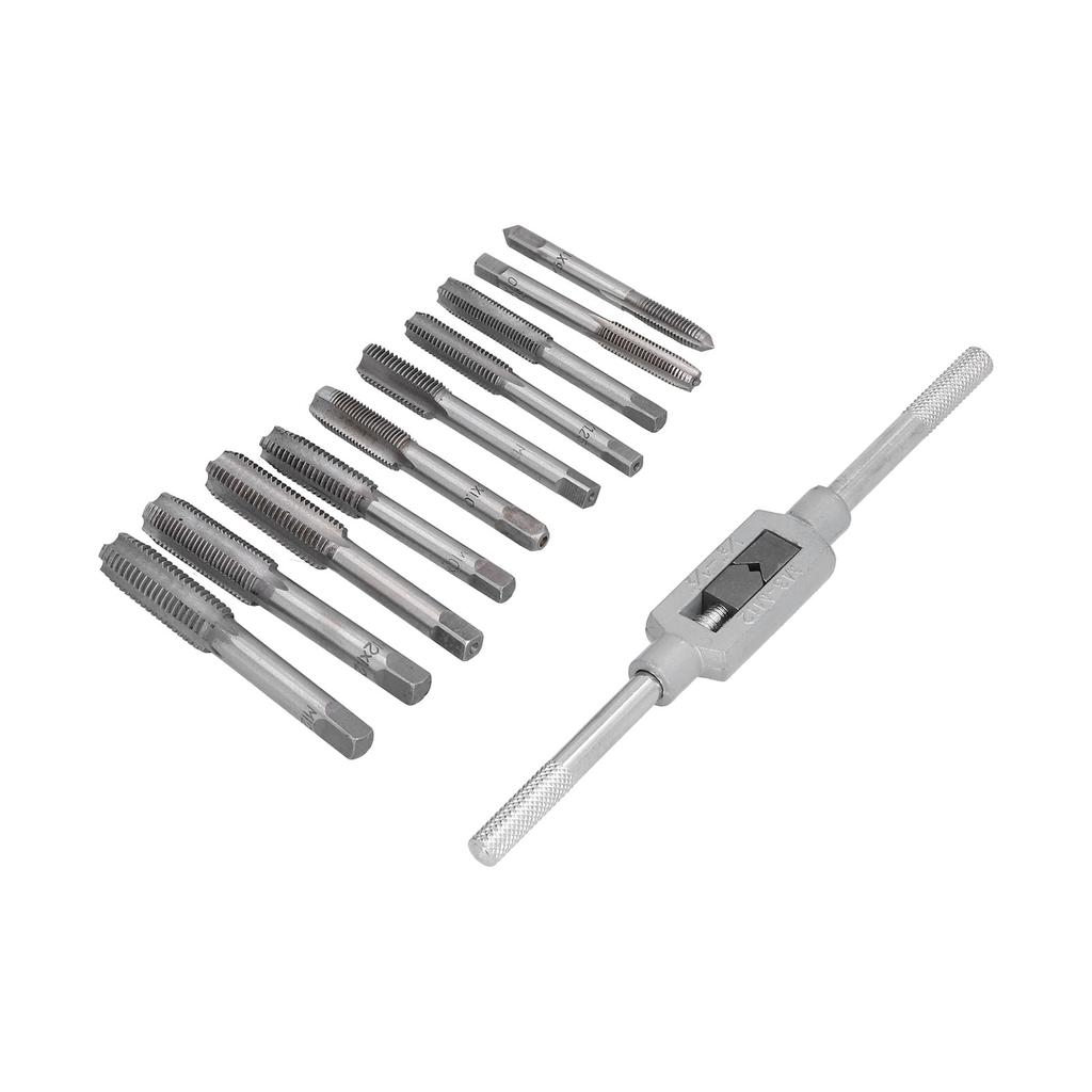 11Pcs Tap Wrench Set Machine Hand Screw Thread Plug with Adjustable Reamer M6~M12 Hardware Tool