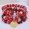 4pcs/set Letter Bohemian Beaded Bracelet Colorful Stone Wristband Bracelet  DIY Jewelry