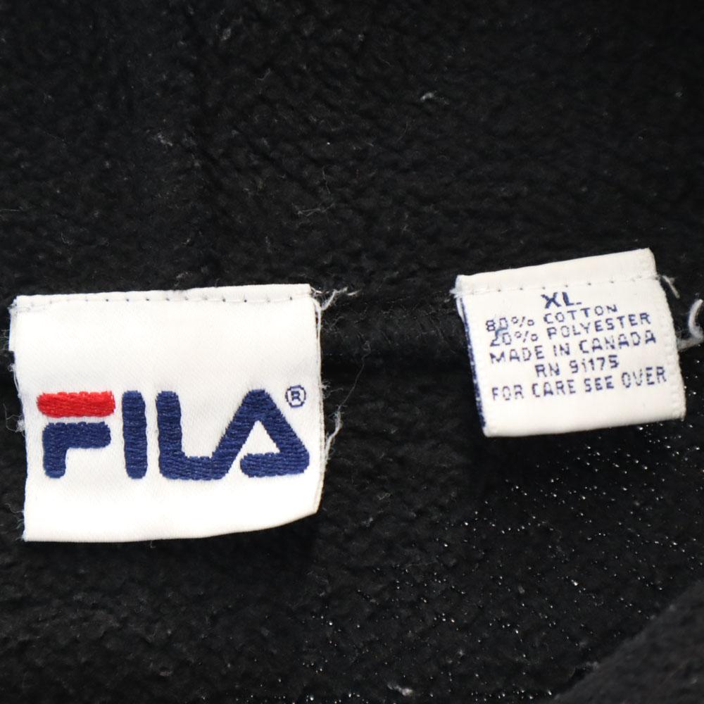 Fila 90-е Сделано в Канаде Старые Толстовки с длинным рукавом XL черный Мужские Б/У