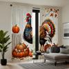 2 шт. HD Праздник урожая Петух Тыква декоративная занавеска Белый галстук цифровая печать занавеска Украшение дома стиль Украшенный