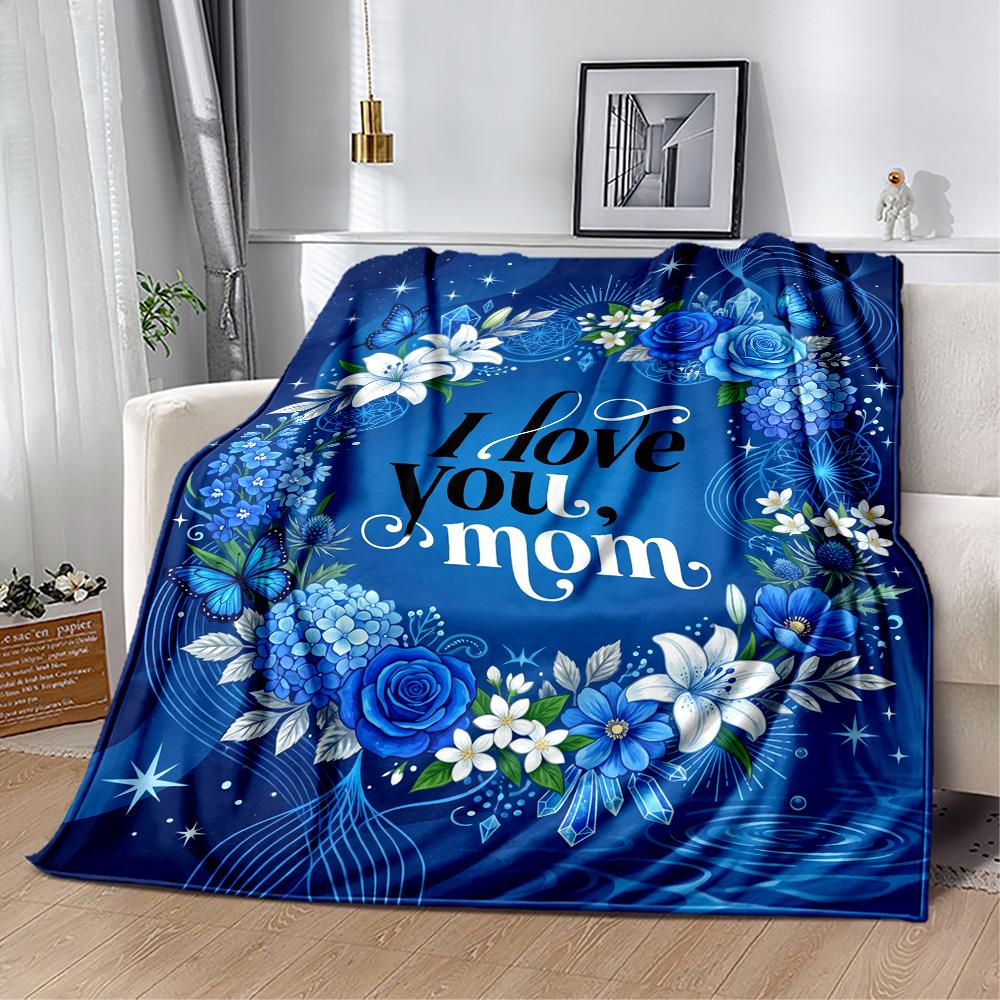 Floral Tribute To Mom Flannel Blanket-Soft and Suitable for Sofas,Beds,Offices,Travel,All Seasons,Great Gift for Holidays and Birthdays.