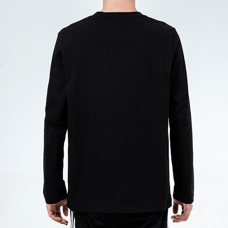 Adidas Свободная спортивная футболка с длинным рукавом и принтом большого логотипа, мужские топы, черные GV5274