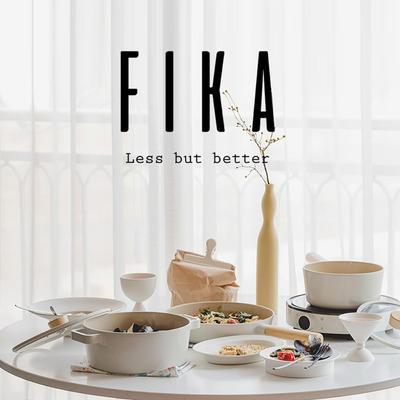 FIKA Индукционная кастрюля и кастрюля (16см, 18см, 22см) Без ПФОК Белый