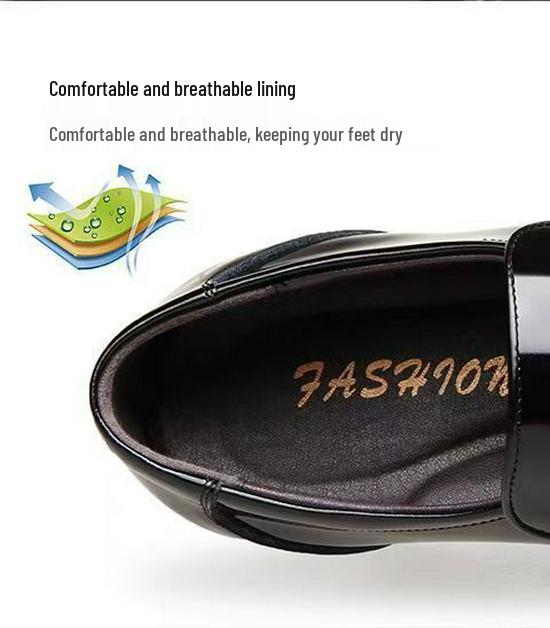 Мужские формальные туфли слипоны из черной кожи - Деловой кэжуал