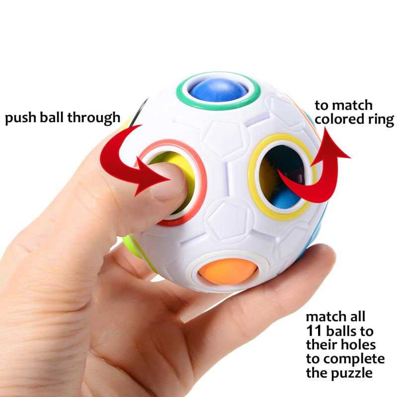 Горячий! 2 шт. Волшебный радужный шар, сложная головоломка, куб, игрушка-фиджет для детей/взрослых