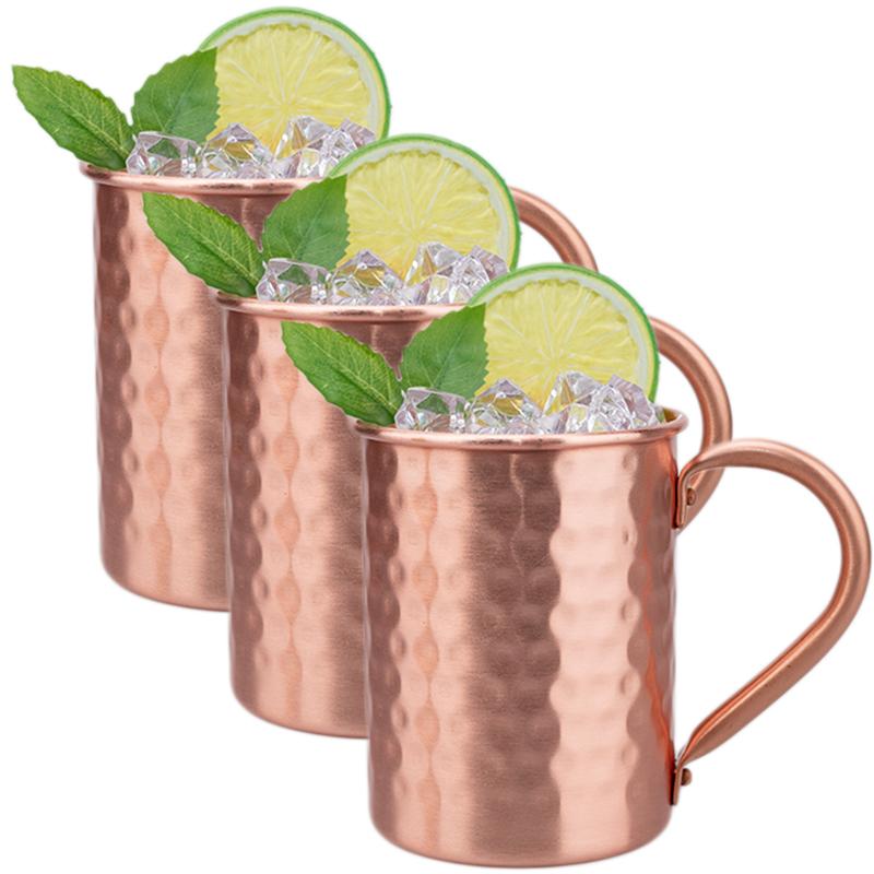 Новые 100% медные кружки Pure Solid Moscow Mule PURE Copper Mugs-Shaped 400ml Cocktail Cups Beer Milk Mug Drinkware