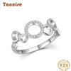 Tancise Classic 925 Sterling Silver Zircon Ring Ladies Jewelry Wedding Promise Party Gift