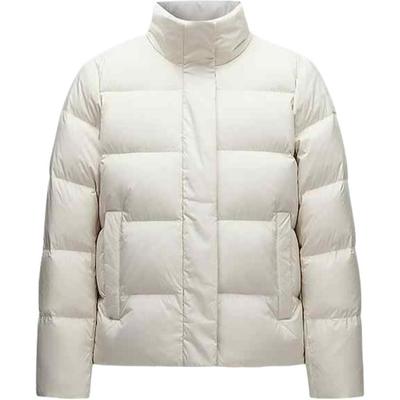 Однотонная куртка-пуховик на молнии со стойкой, удобная, дышащая, универсальная, повседневная, женская верхняя одежда, цвет бело-чайный 162447915-3