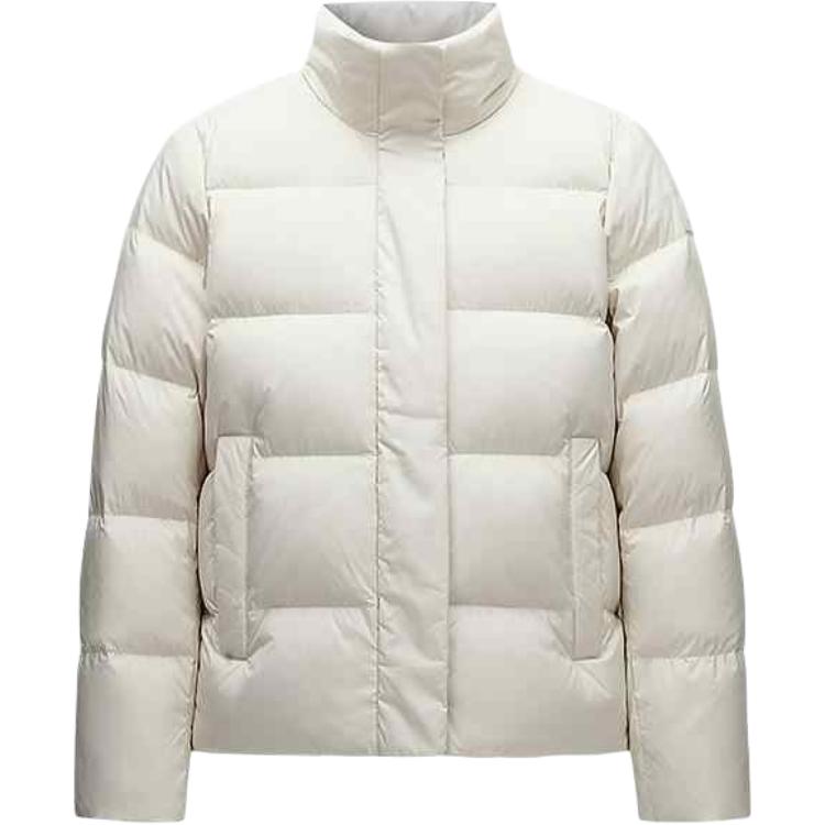 Anta Однотонная куртка-пуховик на молнии со стойкой, удобная, дышащая, универсальная, повседневная, женская верхняя одежда, цвет бело-чайный 162447915-3