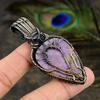 Natural Purpurite, Moonstone Gemstone Copper Wire Wrap Pendant 2.68" B6L90