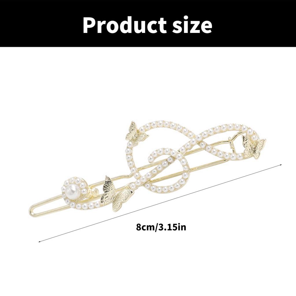 Shimmering Butterfly Music Note Hair Pin Y2K Hair Barrettes Duckbill Side Pin for Teens Girl Women Hair Accessories