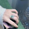 Ветер Папалача Кольцо с огранкой Ледяной цветок Женское Кольцо с изумрудом Высокоуглеродистый бриллиант Открытое кольцо
