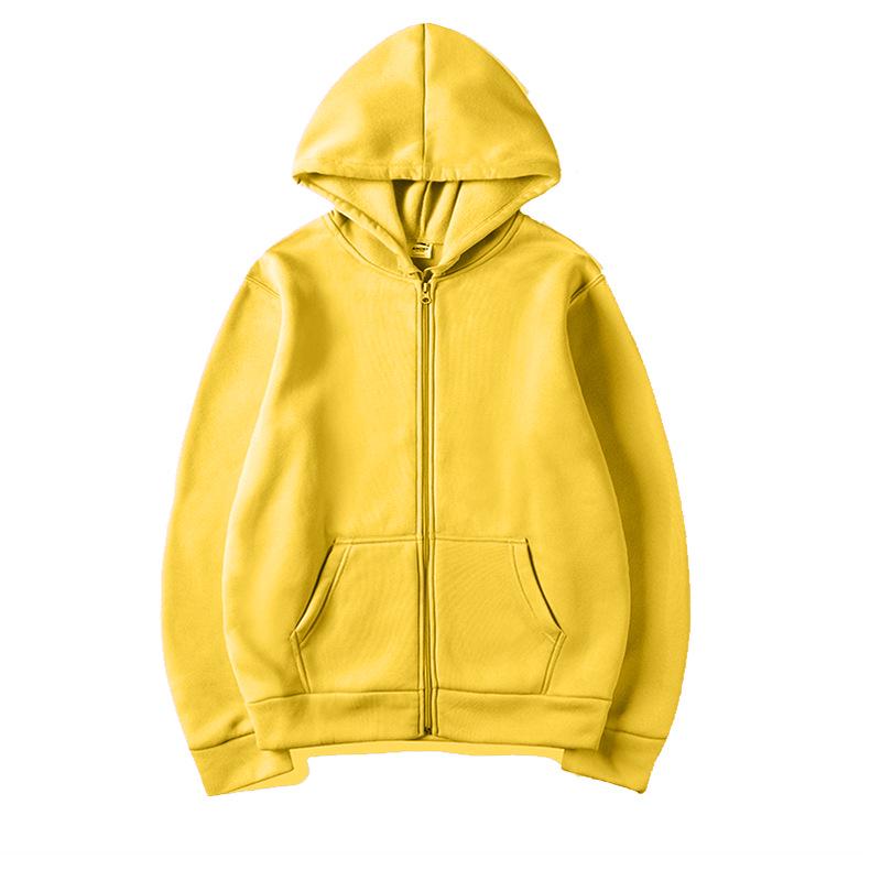 Унисекс Кардиган Худи на молнии однотонный для осенне-зимней спортивной одежды - Европейский и американский стиль