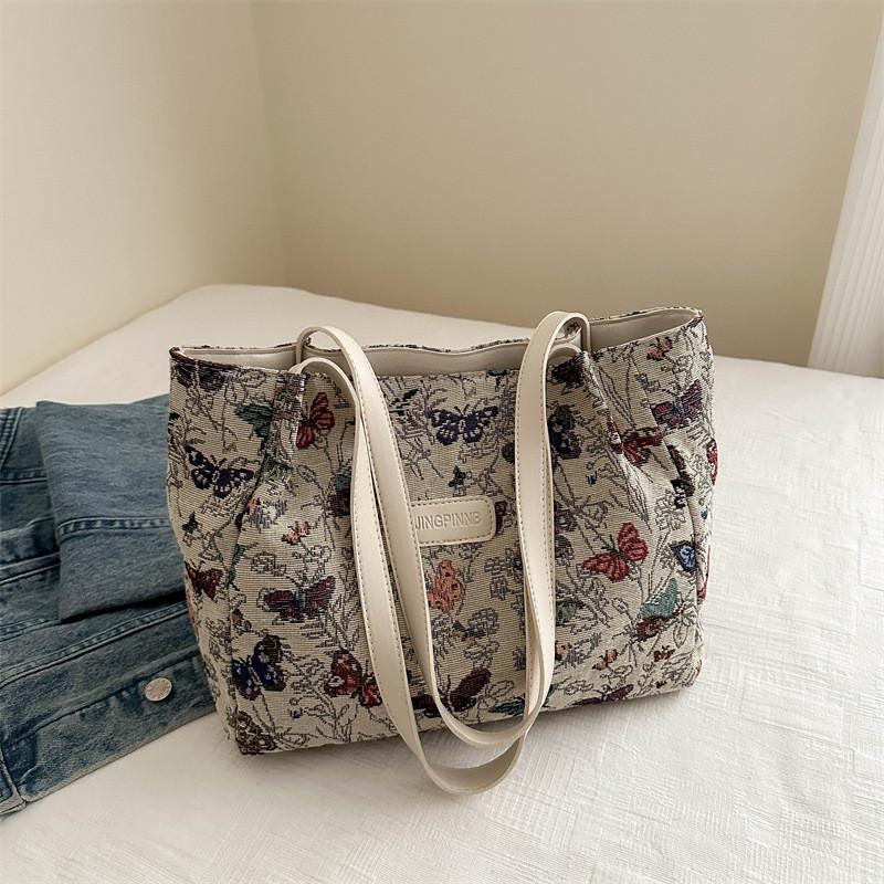 Шикарная новая холщовая сумка-тоут 2024 года, черная и белая, на молнии, для повседневного использования