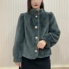Warm Thickened Short Mink  Coat Long Sleeve Stand Collar Versatile Autumn Winter Outerwear