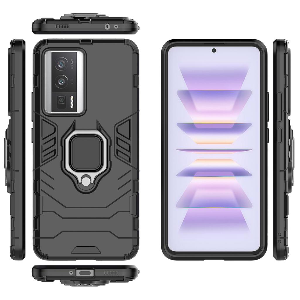 For Xiaomi Poco F5 Pro 5G/Redmi K60 Pro 5G/K60 5G Cell Phone Case Ring Holder Kickstand Shockproof Phone Cover