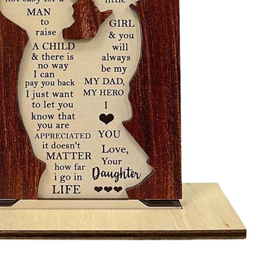 Daughter To Dad Wood Hug Sign Meaningful Ornaments Thank You Dad Plaque