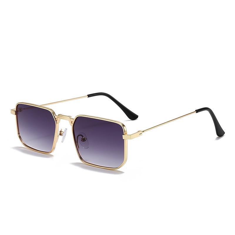 New European and American retro metal box shape glasses UV protection fashion sunglasses sunglasses tide