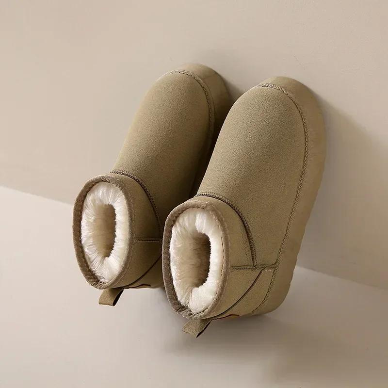 Зимние женские короткие плюшевые теплые зимние ботинки, повседневная обувь, новые замшевые ботильоны «Челси» на плоской подошве, женская обувь на платформе, Botas