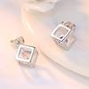 Geometric Square Stud Earrings High Quality Ladies Fashion Jewelry Retro Simple Square Crystal Zircon Earrings HMM