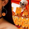 Circle Halloween Earrings Skull Ghost Dangle Earrings Fashion Pumpkin Hoop Earrings  Holiday