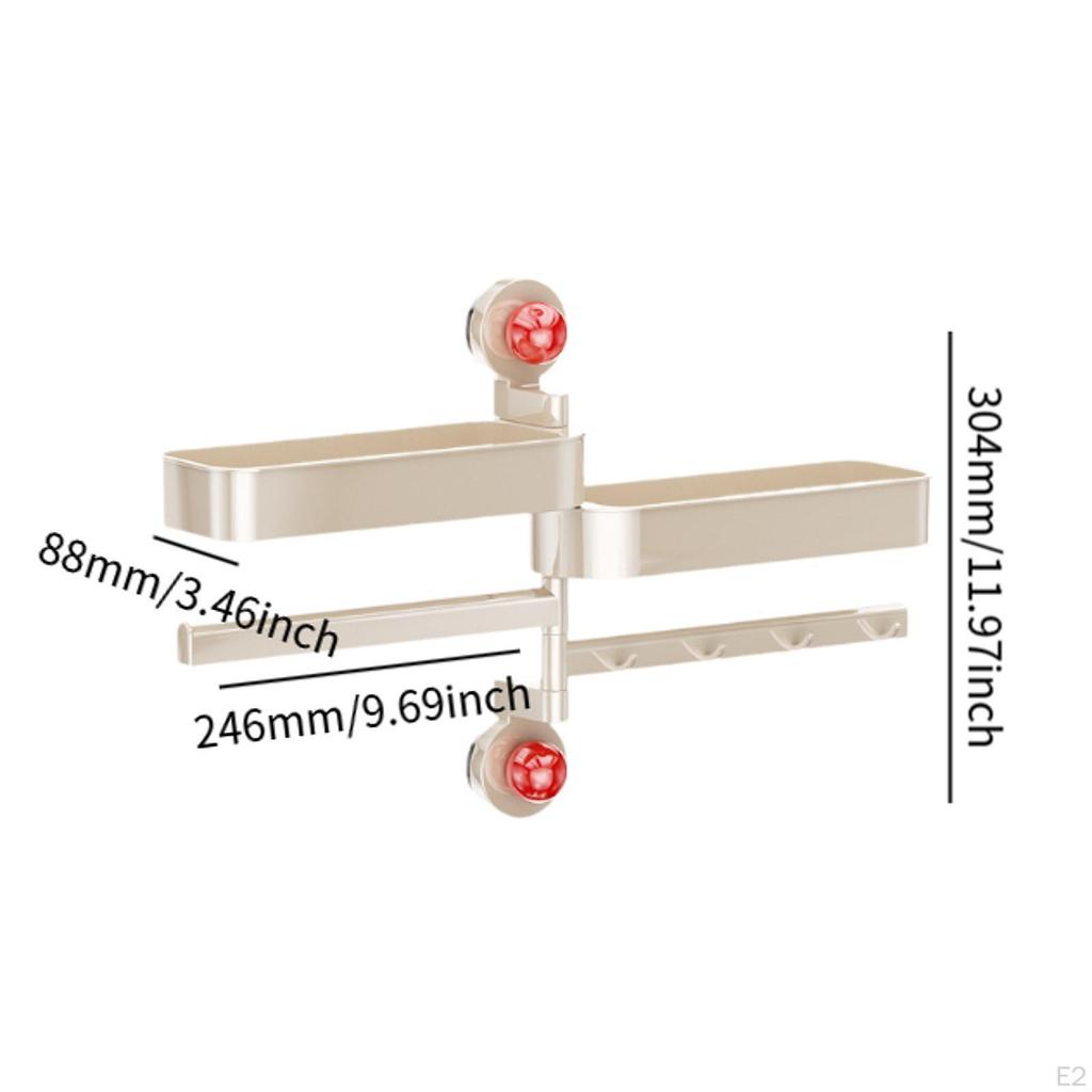 Полка-органайзер для специй с 4 крючками, Держатель для приправ, Многофункциональный, Подвесной держатель для кухонной утвари, Настенный
