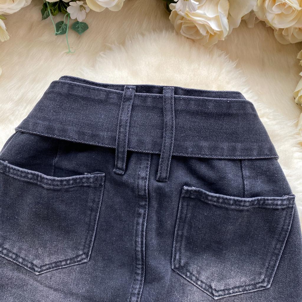 Hot Girl Fashion Sexy Mini Jean Skirt Women Gothic Y2k Patchwork Denim Skirts Female American Vintage A-Line Design Skirt New
