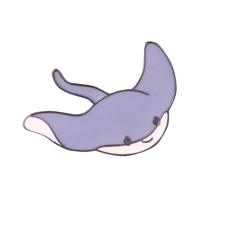 Sea Creature Brooch Pin Set Rays, Jellyfish, Starfish Metal Badge Marine Conservation Badge DIY Decoration Gift