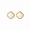 Super Fairy Geometric Earrings With Diamonds Design Sense Crack Square Pearl Commuter Elegant Stud Earrings
