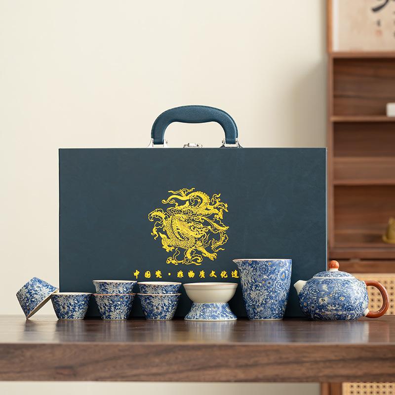 Ручная печь открытый чайный сервиз подарочный набор ретро цветок легкая роскошь высокий класс