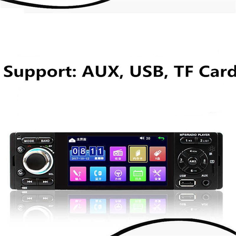 4.1" Емкостный сенсорный экран Автомагнитола Аудио Bluetooth Авторадио Стерео MP5 MP4 USB MP3 1 DIN В приборную панель