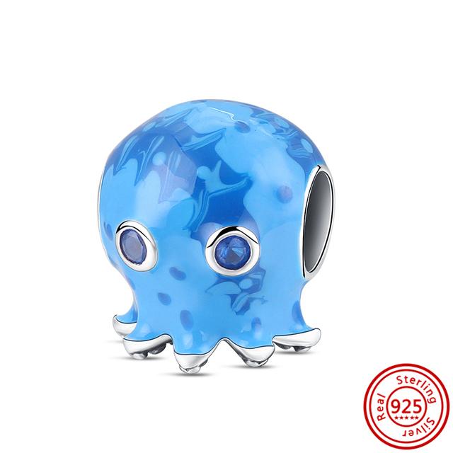 Новый Синий Муранское Стекло Черепаха Осьминог Попугай Кемпинг Ночное Небо Лимонная Бусина Подходит Подвески Браслет 925 Серебряные Ювелирные Изделия
