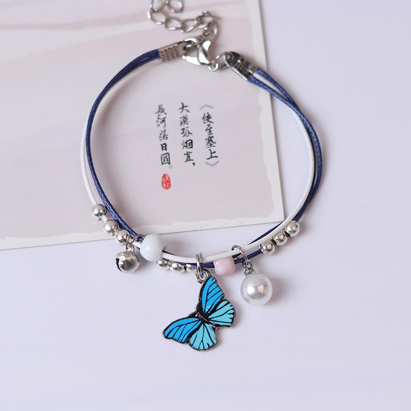 iF ME Корейский браслет для пар с бабочками, персонализированные многослойные браслеты, ювелирные аксессуары, подарок