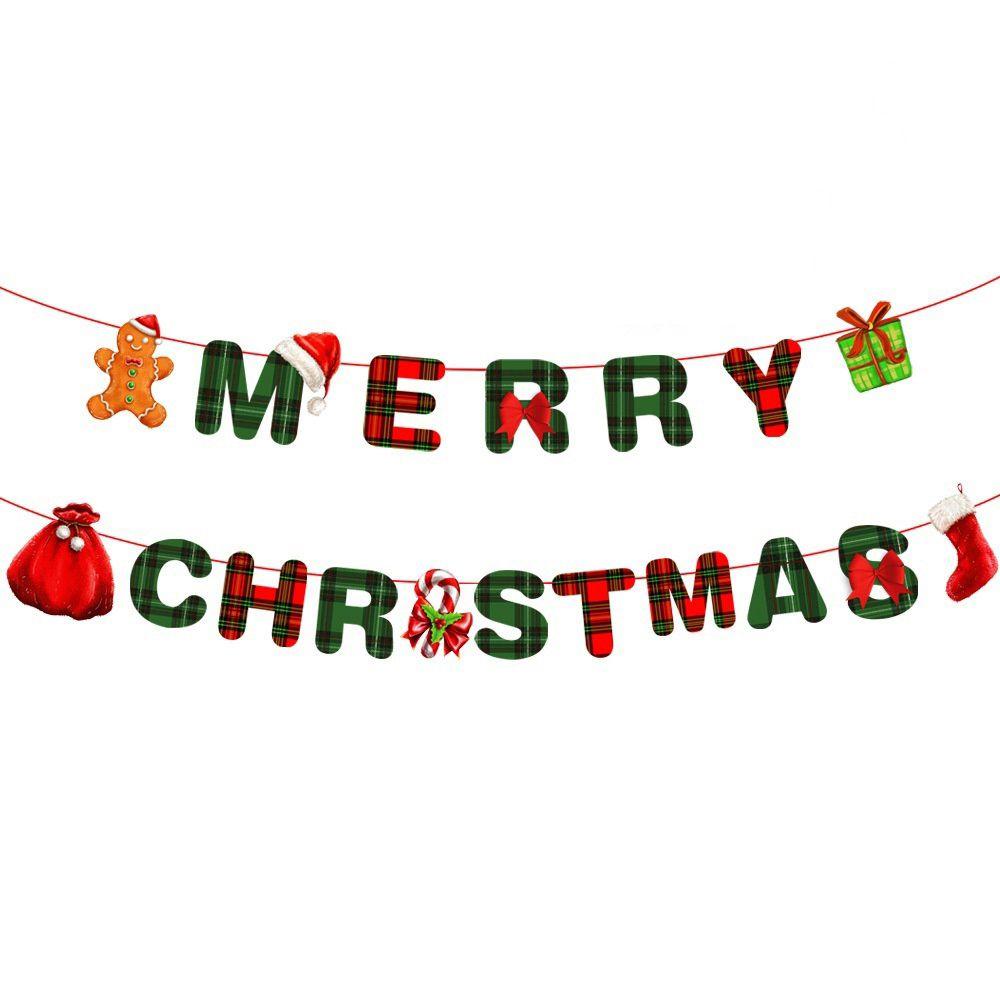 Pull Flag For Hanging Xmas for Home Christmas Ornament Garlands Flag Banner Christmas Decorations