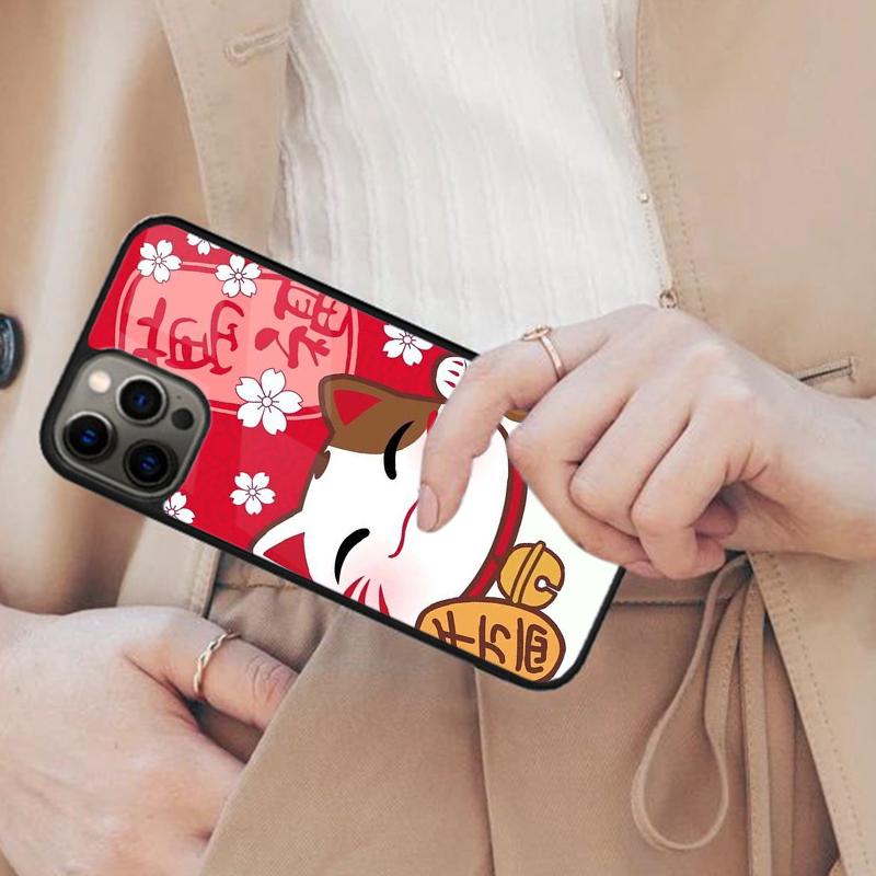 Japanese Lucky Cat Magnetic Phone Case For APPLE iPhone 17 Air 16 14 13 12 Pro Max 15 Plus Wireless Charge With MagSafe Cover