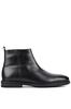 Black Leather Zippered Men's Boots 250-204