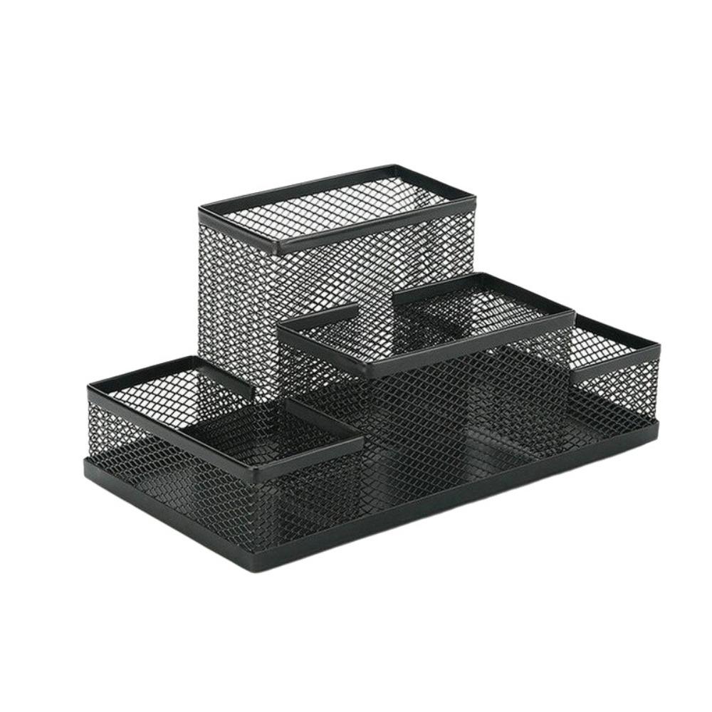 Mesh Design Pencil Storage Box 3/4 Grid Desk Stationery Organizer Pen Holder Education