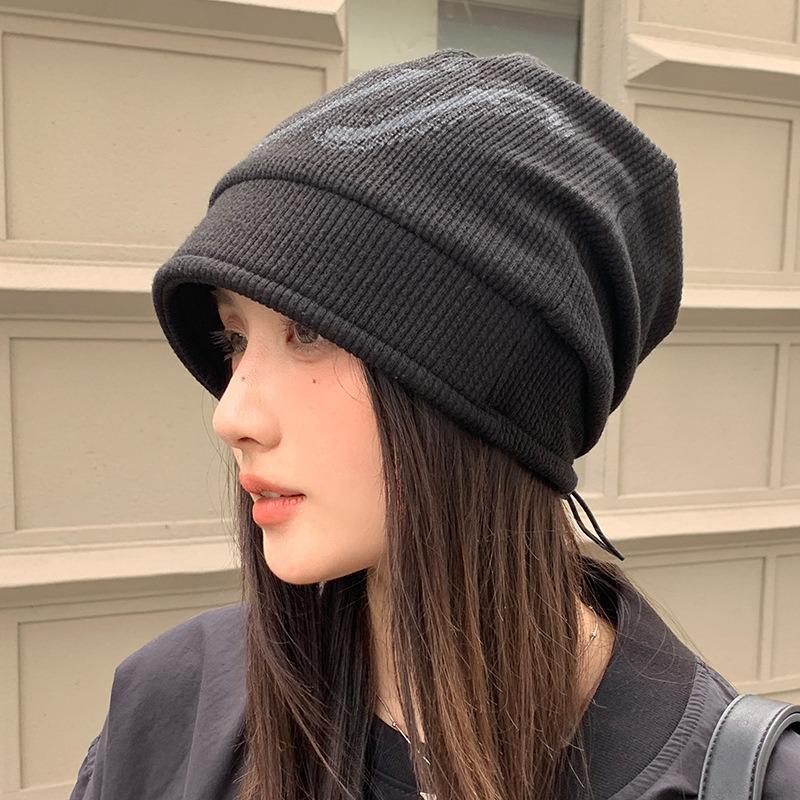 Korean Style Women S Large Head Size Warm Ear Protection Solid Color Versatile Beanie Hat