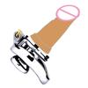 FRRK Flat Chastity Cage with Skin Dildo CBT Game Play Erect Denial Stainless Steel Negative Cock Ring Urethral Sex Tooys for ManGood Product