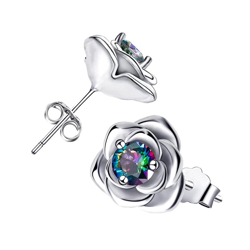 Серьги-кольца с цветком ромашки S925, серебристые, розовые, желтые, с цветком, серьги-кольца для женщин, свадебные, помолвочные, с цирконием, оригинальные ювелирные изделия, подарок